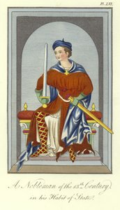 Un noble del siglo XIII en su hábito de estado de English School