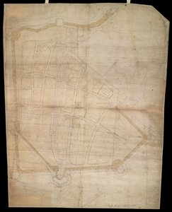 Plano de las fortificaciones de la ciudad de Portsmouth, c. 1545-1546 de English School