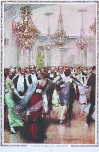 Baile privado en el Hotel Savoy, Londres, principios del siglo XX de English School