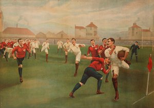 Una rara impresión de Inglaterra contra Gales. 5 de enero de 1895, en Swansea de English School