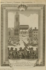 Una representación de un antiguo torneo practicado anteriormente por los habitantes de Londres de English School