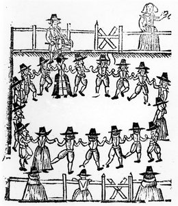 Una danza en círculo, una ilustración de A Book of Roxburghe Ballads