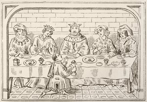 Un banquete real, de La Historia Nacional y Doméstica de Inglaterra por William Hickman Smith Aubrey (1858-1916) publicada en Londres, c.1890 de English School