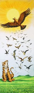 Una escena del cuento El rey de los pájaros