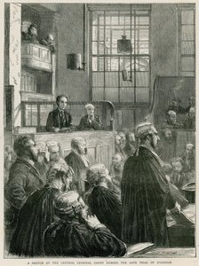 Un boceto en el Tribunal Penal Central durante el último juicio de O