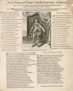 Una verdadera imagen e historia de dos hermanos nacidos en Génova, Italia, 1620