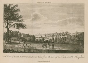 Vista de la Casa de Lord Mansfield tomada desde el lado de su parque junto a Hampstead