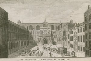 Vista del Guildhall de la Ciudad de Londres de English School