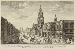 Vista del Royal Exchange en Londres de English School