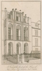 Vista del frente de la casa de John Soane Esq, Lincolns Inn Fields, Londres de English School