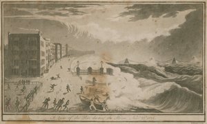 Vista del muelle durante la tormenta en Brighton