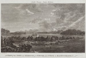 Vista de la ciudad y el puerto de San Pedro y San Pablo en Kamchatka