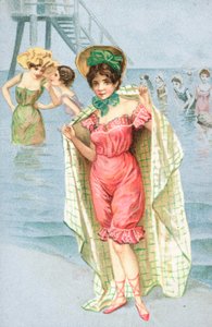 Una mujer con traje de baño de English School