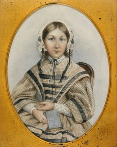 Una joven Florence Nightingale en un marco ovalado