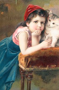 Una joven posando con un gato de English School