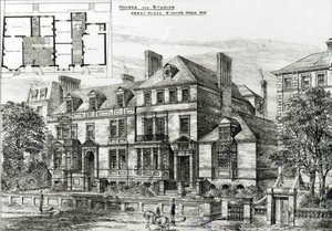 Abbey Place, St. Johns Wood, de The Building News, 18 de enero de 1878 de English School