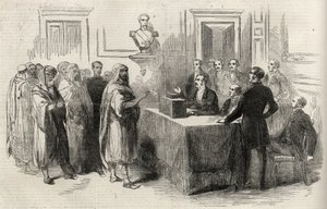 Abd-El-Kader votando por el Imperio Francés - Ilustración para The Illustrated London News, 4 de diciembre de 1852 de English School