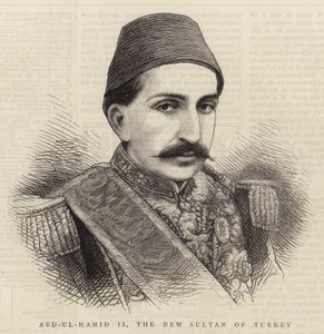 Abd-ul-Hamid II, nuevo sultán de Turquía (grabado) de English School