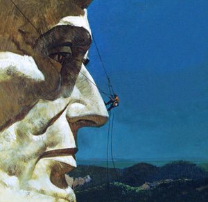 La nariz de Abraham Lincoln en el Monumento Nacional del Monte Rushmore