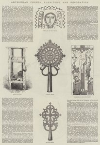 Mobiliario y Decoración de la Iglesia Abisinia (grabado) de English School