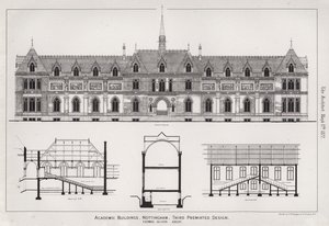 Edificios académicos, Nottingham, tercer diseño premiado