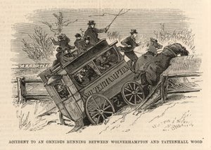 Accidente a un ómnibus que corre entre Wolverhampton y Tattenhall Wood de English School