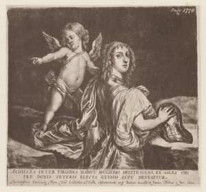 Aquiles y Cupido (lito) de English School