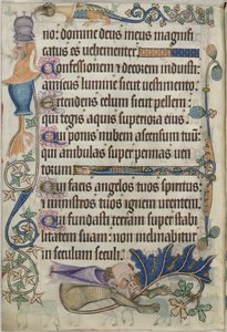 Agregar. 42130, f.182v Salmo 103, con grutescos, del 