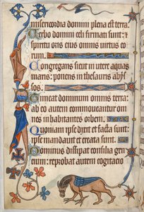 Agregar. 42130, f.61v, Salmo 32, caballo alado, de 