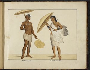 Add Or 1335 Dos brahmanes de Kerala, c.1828 (litografía coloreada a mano)