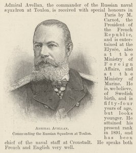Almirante Avellan, comandante del Escuadrón Ruso en Toulon de English School