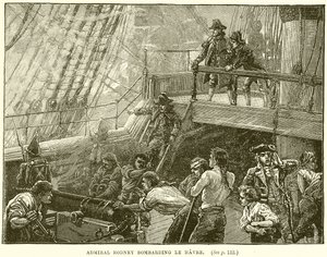 El almirante Rodney bombardeando Le Havre de English School