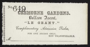 Entrada para el ascenso del globo Le Géant desde Cremorne Gardens, Londres de English School