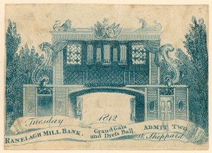 Entrada a una gran gala y baile de disfraces en los Jardines Ranelagh, Millbank, Londres. 1812 de English School
