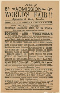 Admisión a la Feria Mundial, Salón Agrícola, Islington, 1884-85 de English School