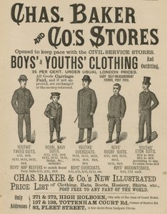 Anuncio de las tiendas de Chas Baker & Co