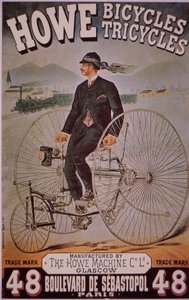 Anuncio de bicicletas Howe (litografía en color) de English School