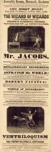 Anuncio para el Sr. Jacobs, mago y ventrílocuo