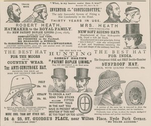 Anuncio de Robert Heath, sombrerero de la Familia Real
