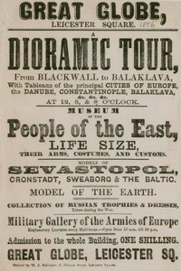 Anuncio de un Tour Diorámico desde Blackwall hasta Balaklava, con cuadros de las principales ciudades de Europa de English School