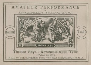 Anuncio de una actuación amateur de Noche de Reyes de Shakespeare de English School