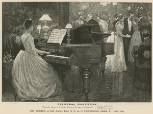Anuncio del fabricante de pianos John Brinsmead and Sons, Wigmore Street, Londres de English School
