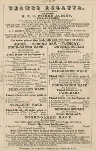 Anuncio de la Regata del Támesis, 1843 de English School