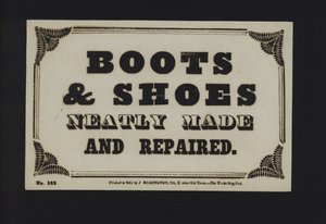 Anuncio: Botas y zapatos hechos y reparados con esmero