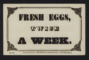 Anuncio: Huevos frescos dos veces por semana de English School