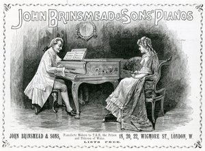 Anuncio, Pianos John Brinsmead and Sons, Ilustración para The Graphic, 4 de julio de 1891