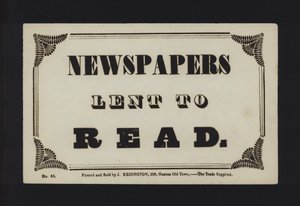Anuncio: Se prestan periódicos para leer