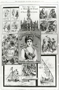 Anuncio de Beechams Pills, el capullo de la salud, 1890 de English School