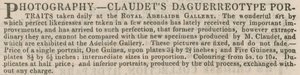 Anuncio de los Retratos de Daguerrotipo de Claudet de English School