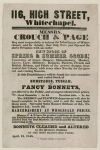 Anuncio de Crouch and Page, 116 High Street, Whitechapel de English School
